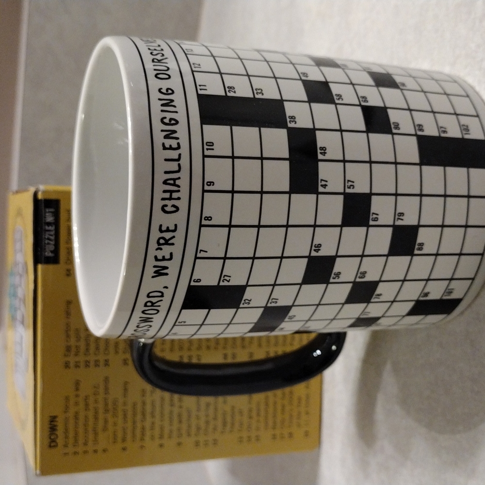 Philosophers Guide crossword puzzle mug.